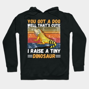 You got a dog well that’s cute I raise a tiny dinosaur, Bearded Dragon Funny sayings Hoodie